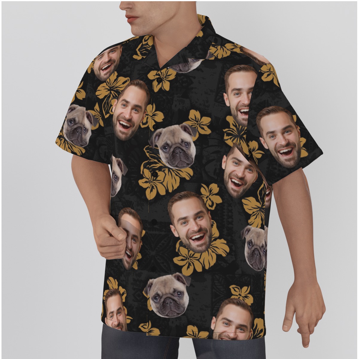 Funny Custom Your Face and Pet Hawaiian Shirt