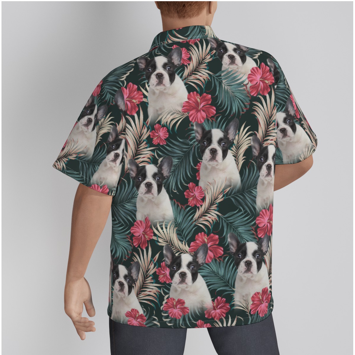 Custom Dog Face Hawaiian Shirt Tropical Print