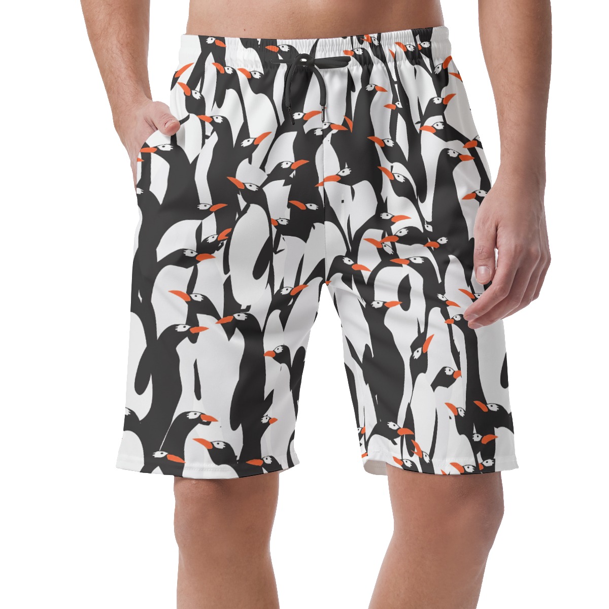 Penguin Colony Hawaiian Beach Shorts For Men - variant image 1