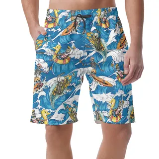 Surfing Skeleton Hawaiian Beach Shorts For Men