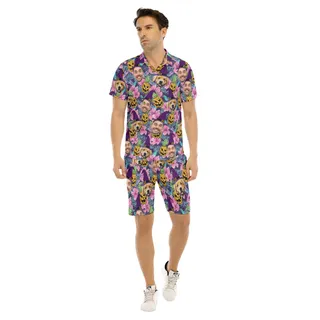 Custom Your Face Halloween Witches Hawaiian Shirt Set For Men
