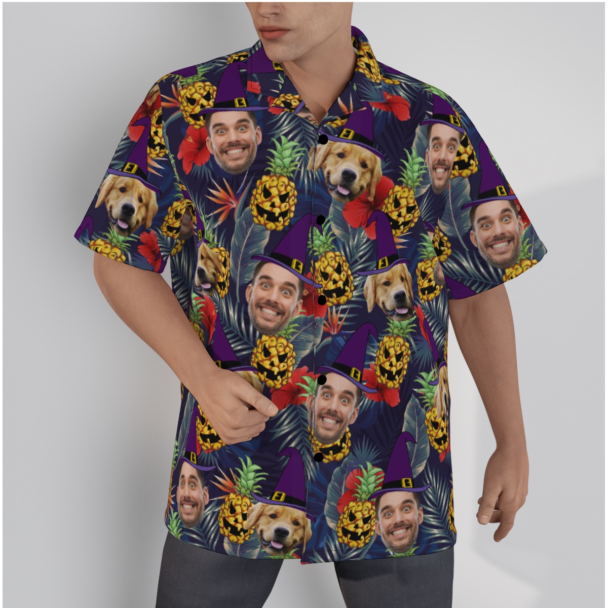Custom Face Hawaiian Shirt For Halloween Horror Witches - variant image 1