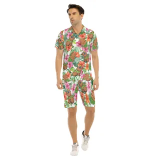 Tropical Capybara Hibiscus Hawaiian Shirt And Matching Shorts For Men