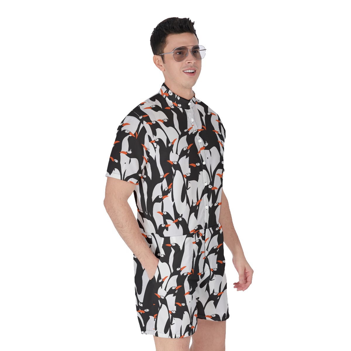 Funny Penguin Men's Hawaiian Romper