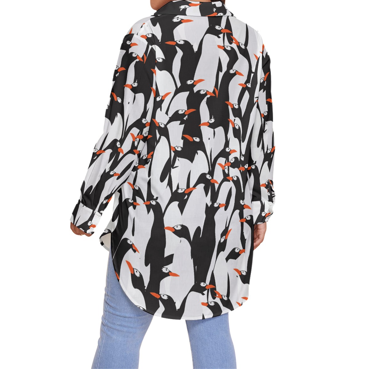 Penguin Colony Hawaiian Blouse Shirt For Women