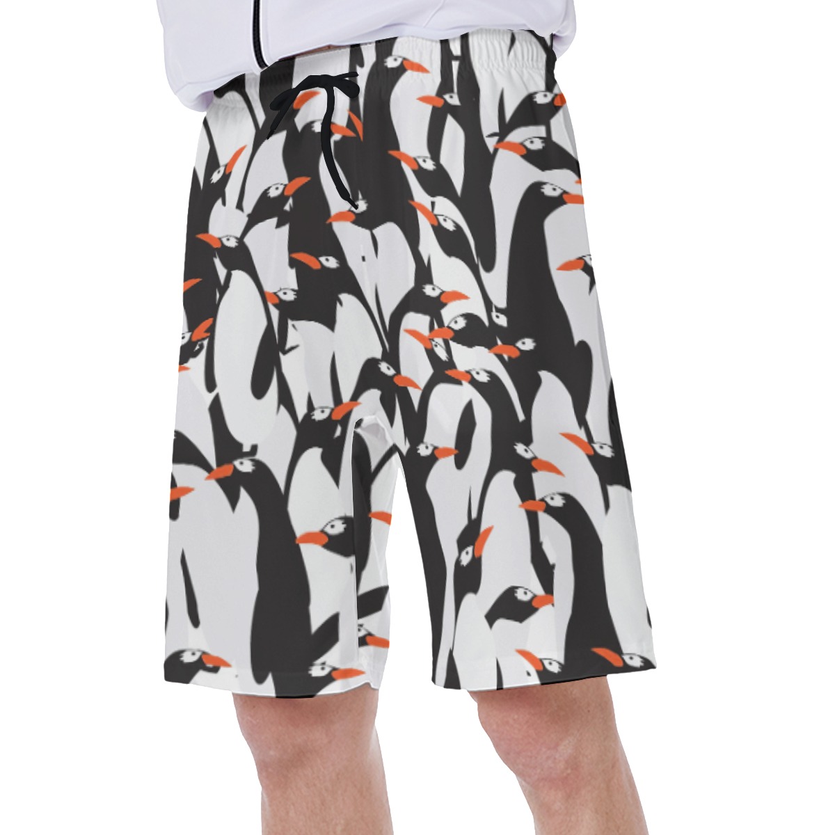 Cute Penguin Hawaiian Swim Trunks For Men
