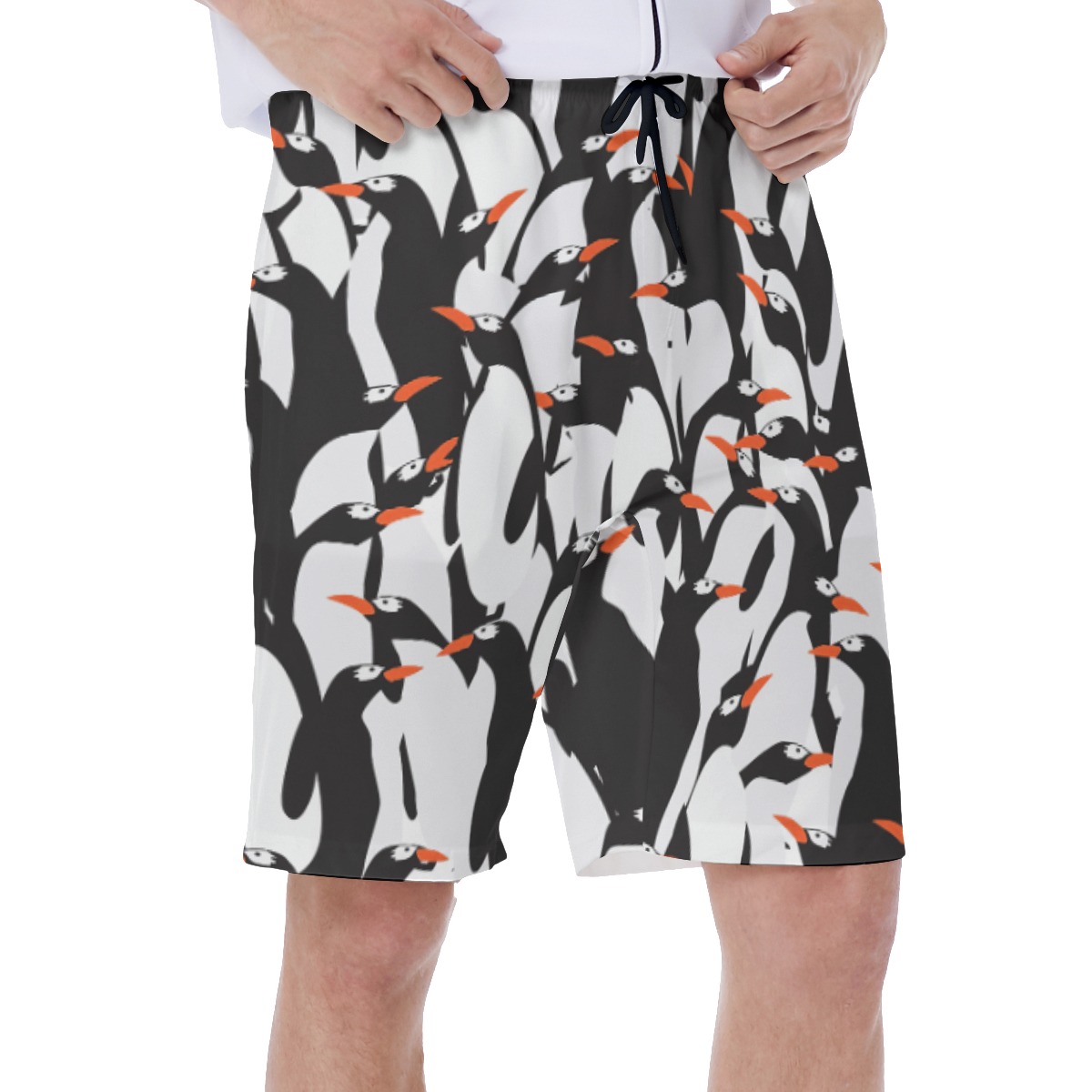Cute Penguin Hawaiian Swim Trunks For Men
