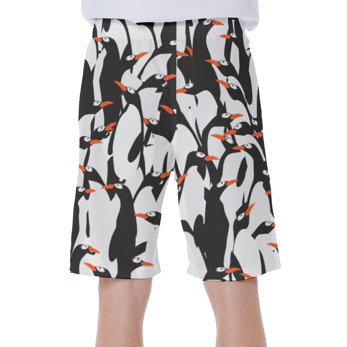 Cute Penguin Hawaiian Swim Trunks For Men