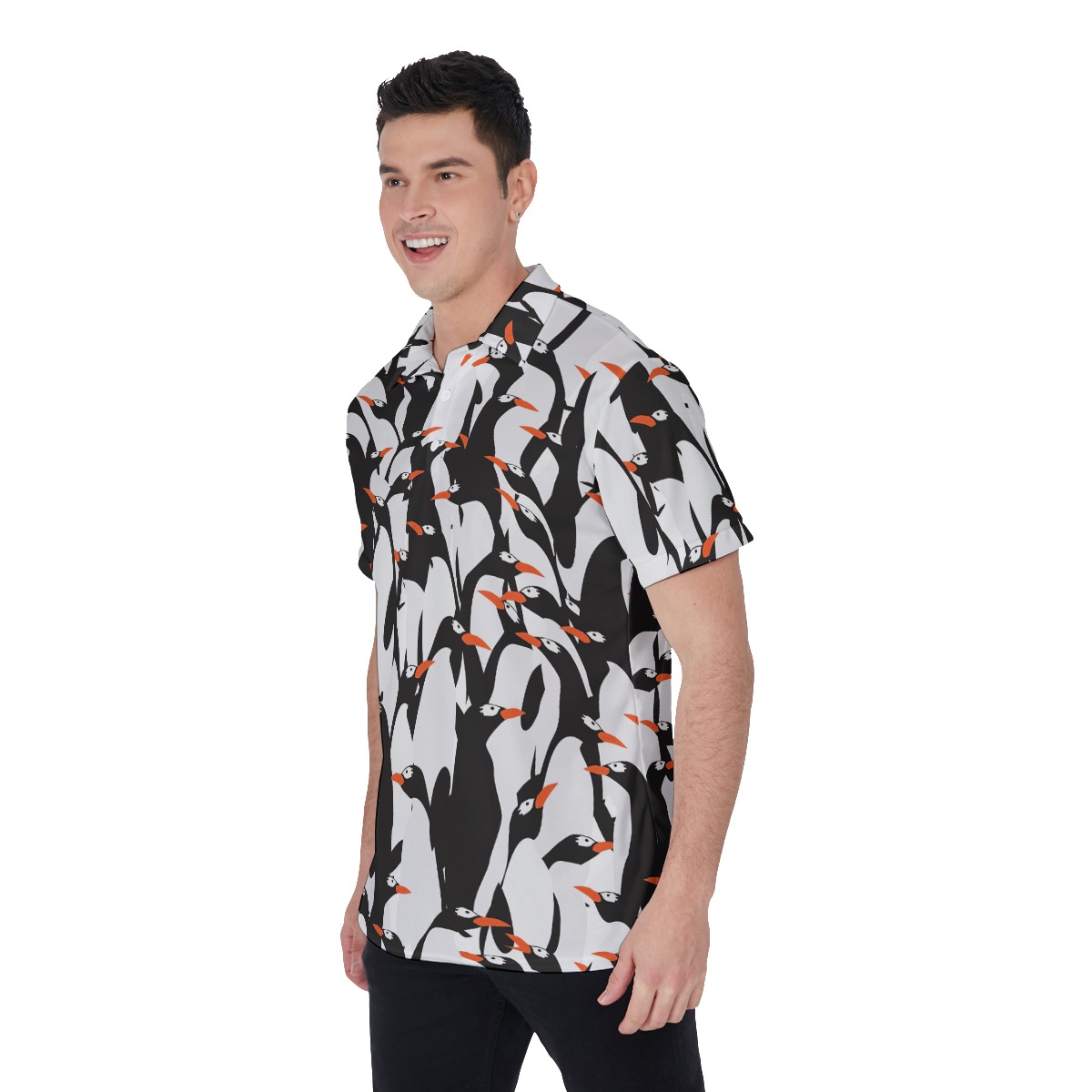 Funny Penguin Colony Hawaiian Polo Shirt