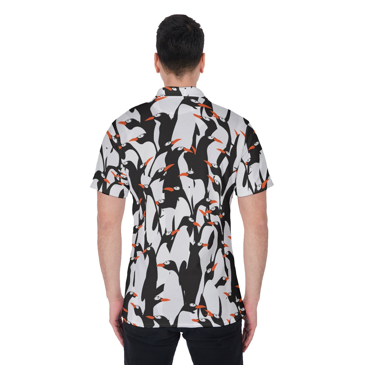 Funny Penguin Colony Hawaiian Polo Shirt