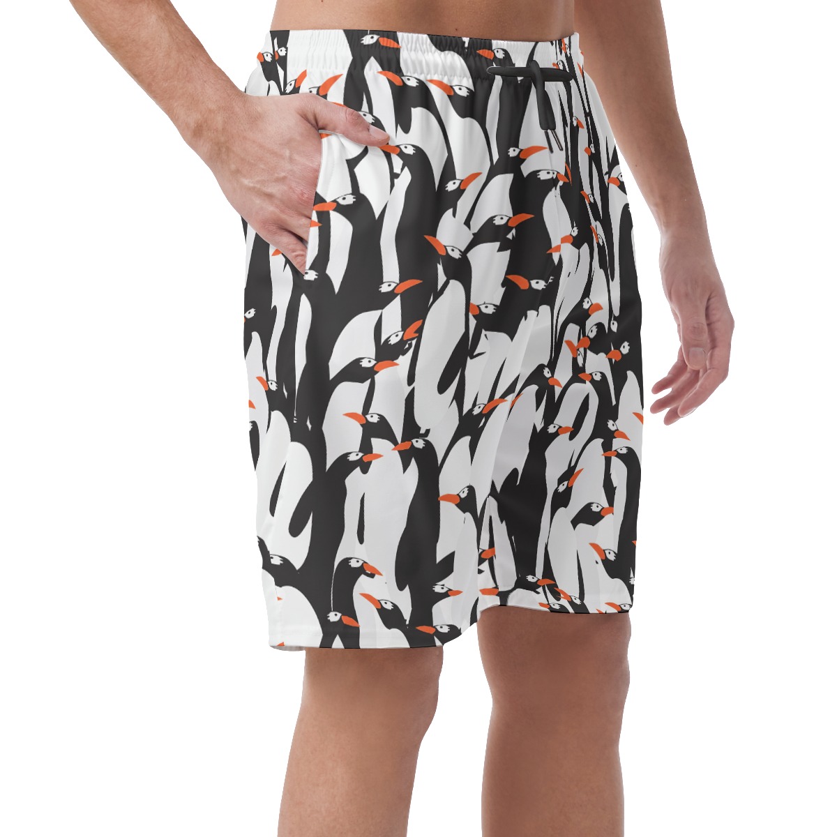 Penguin Colony Hawaiian Beach Shorts For Men