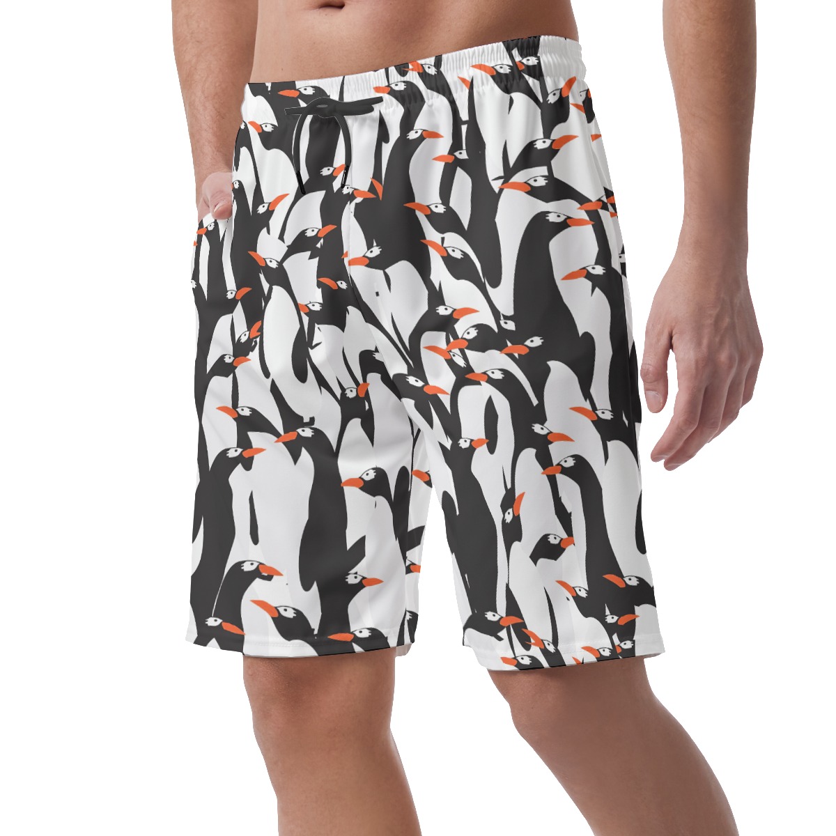Penguin Colony Hawaiian Beach Shorts For Men