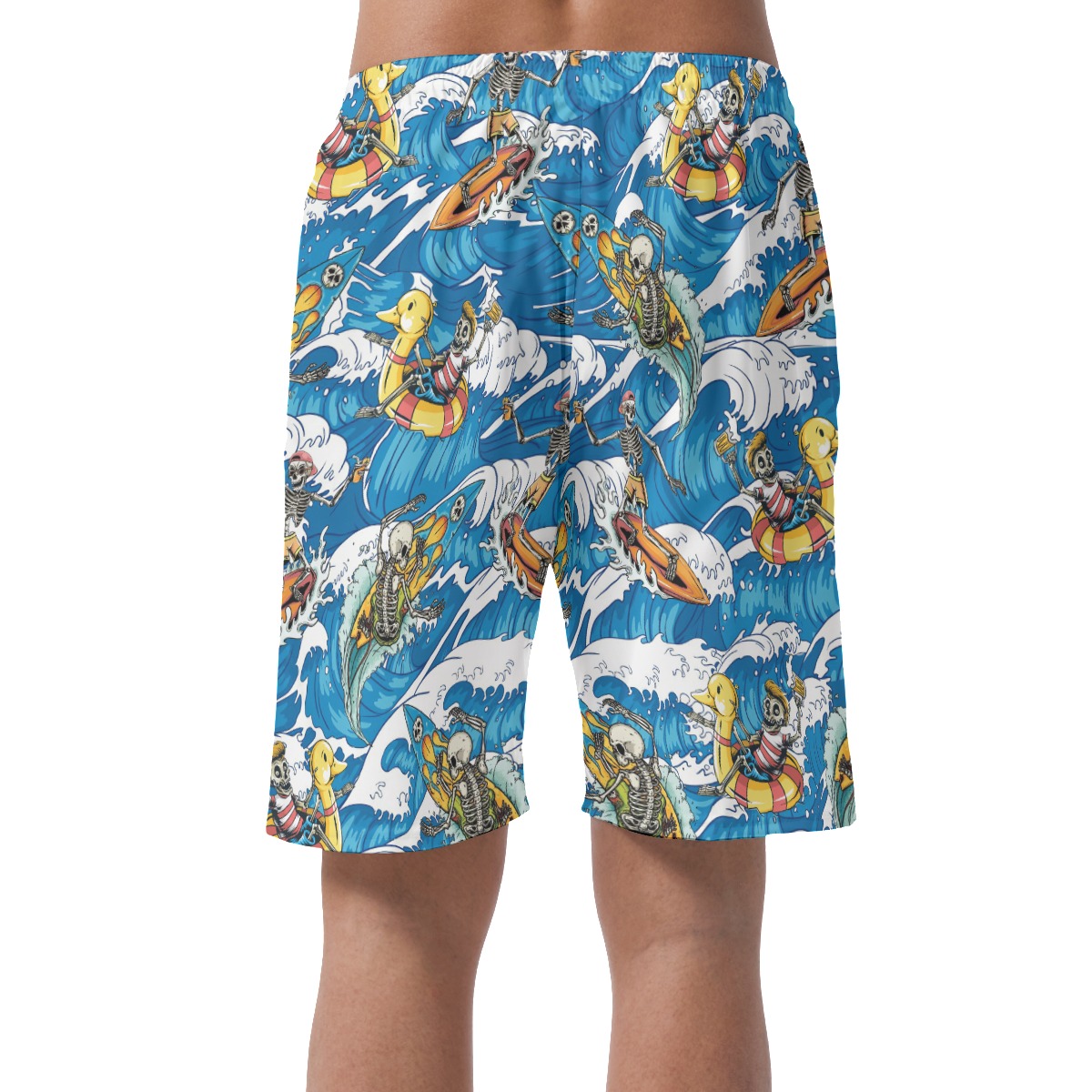 Surfing Skeleton Hawaiian Beach Shorts For Men