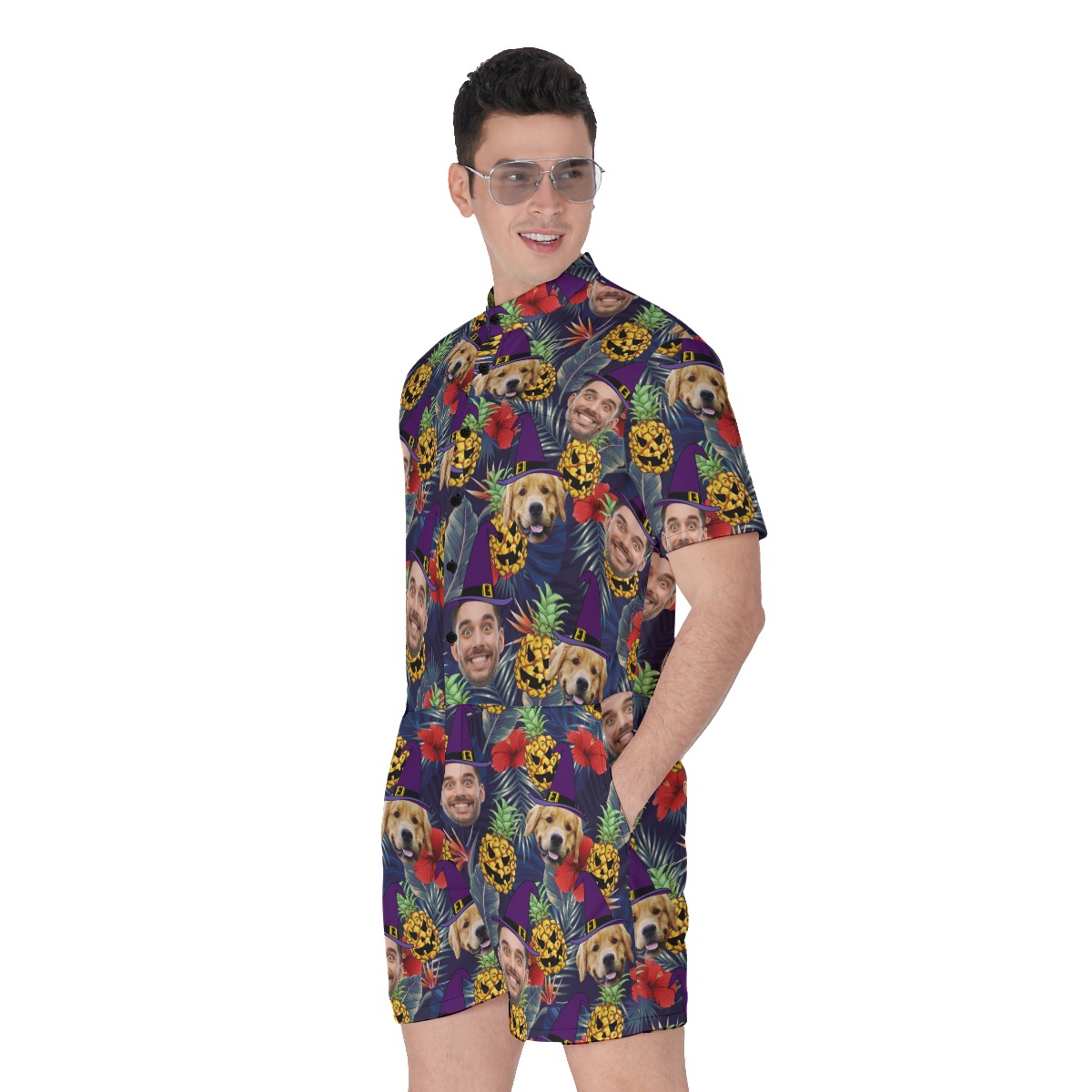 Personalized Halloween Tropical Romper For Men