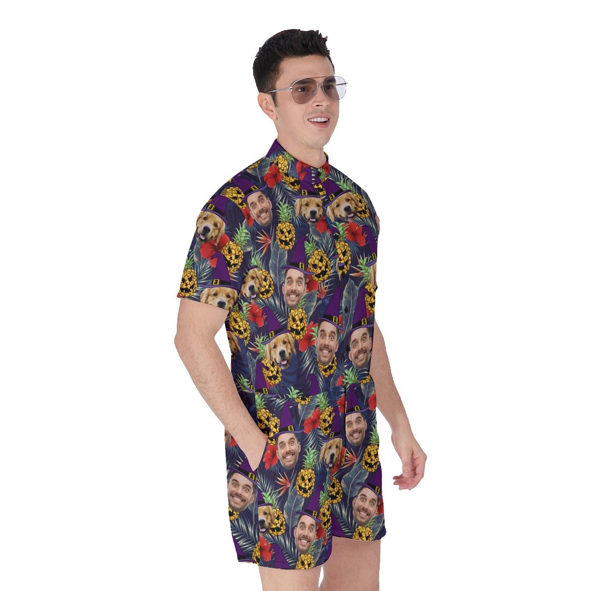 Personalized Halloween Tropical Romper For Men