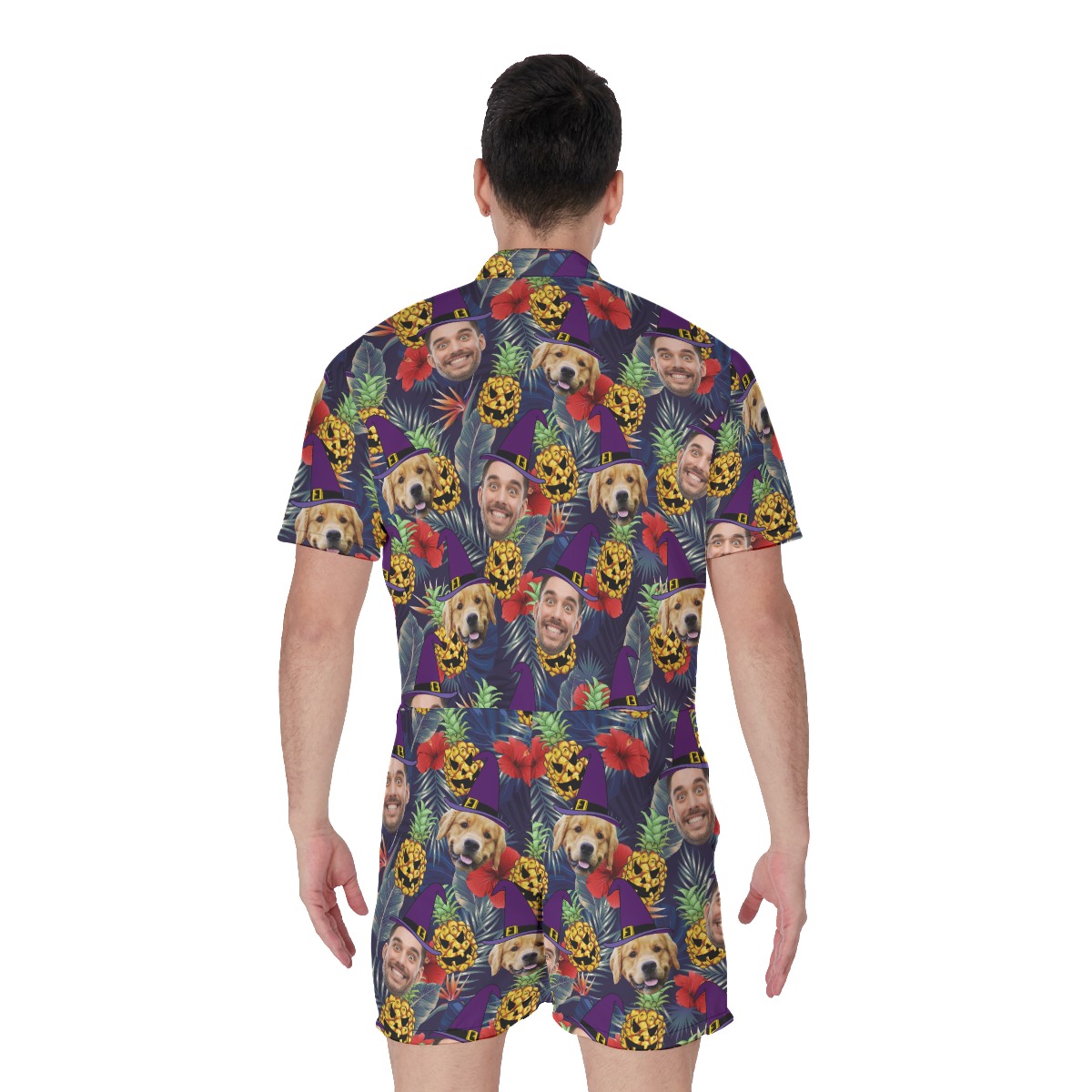 Personalized Halloween Tropical Romper For Men