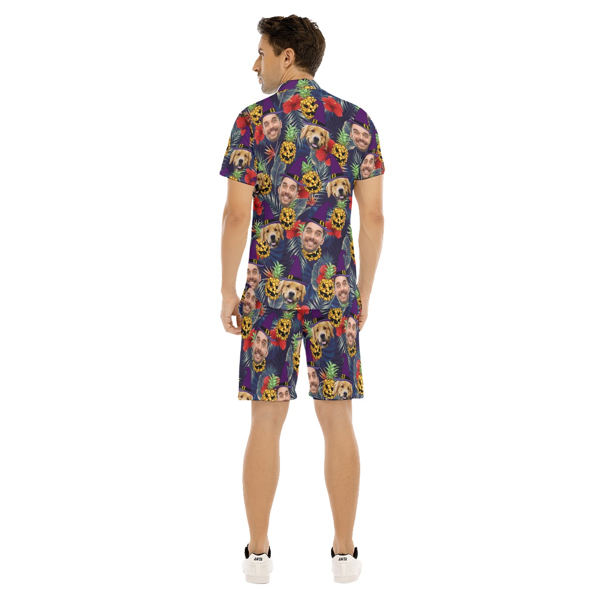 Custom Halloween Witches Hawaiian Shirt Set For Men