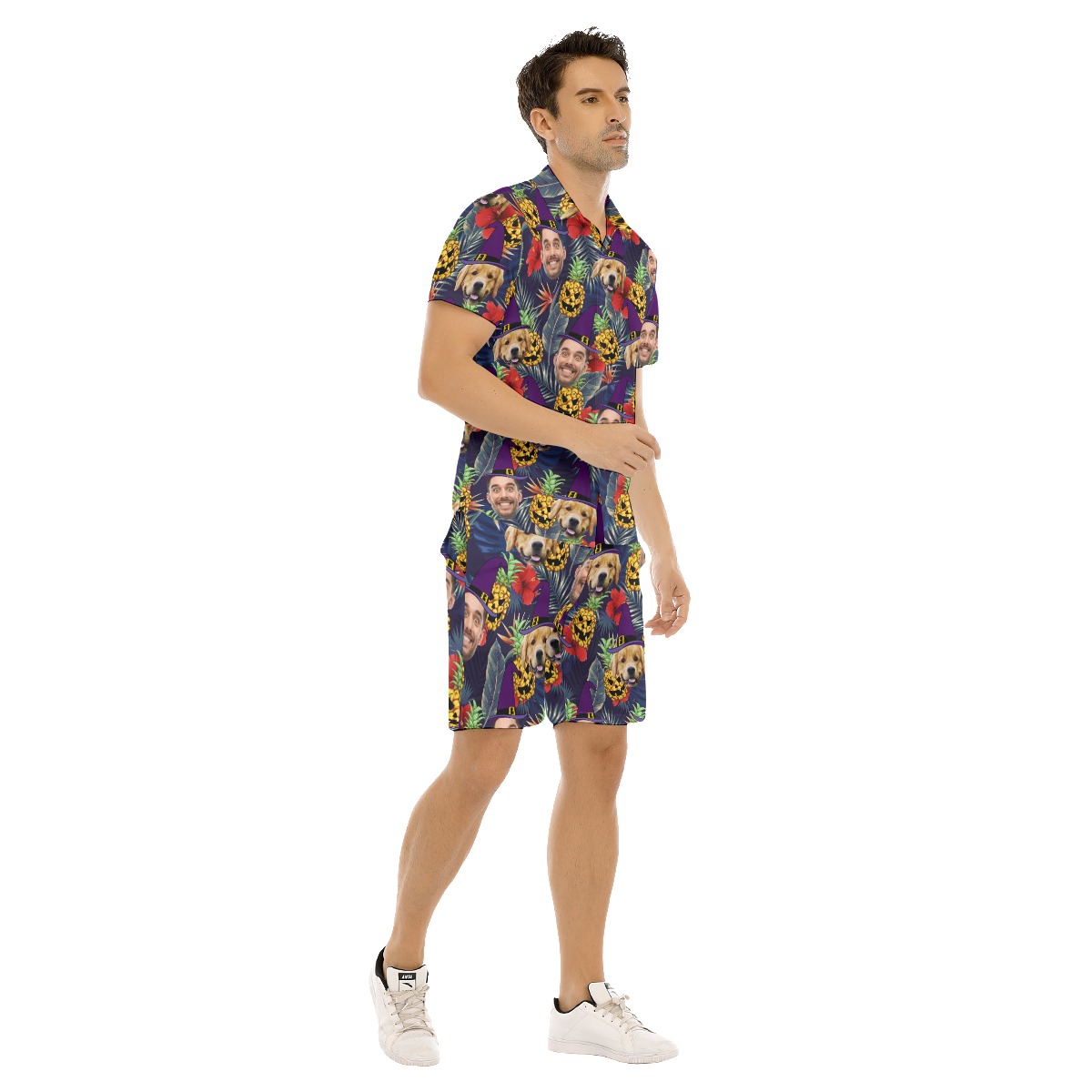 Custom Halloween Witches Hawaiian Shirt Set For Men