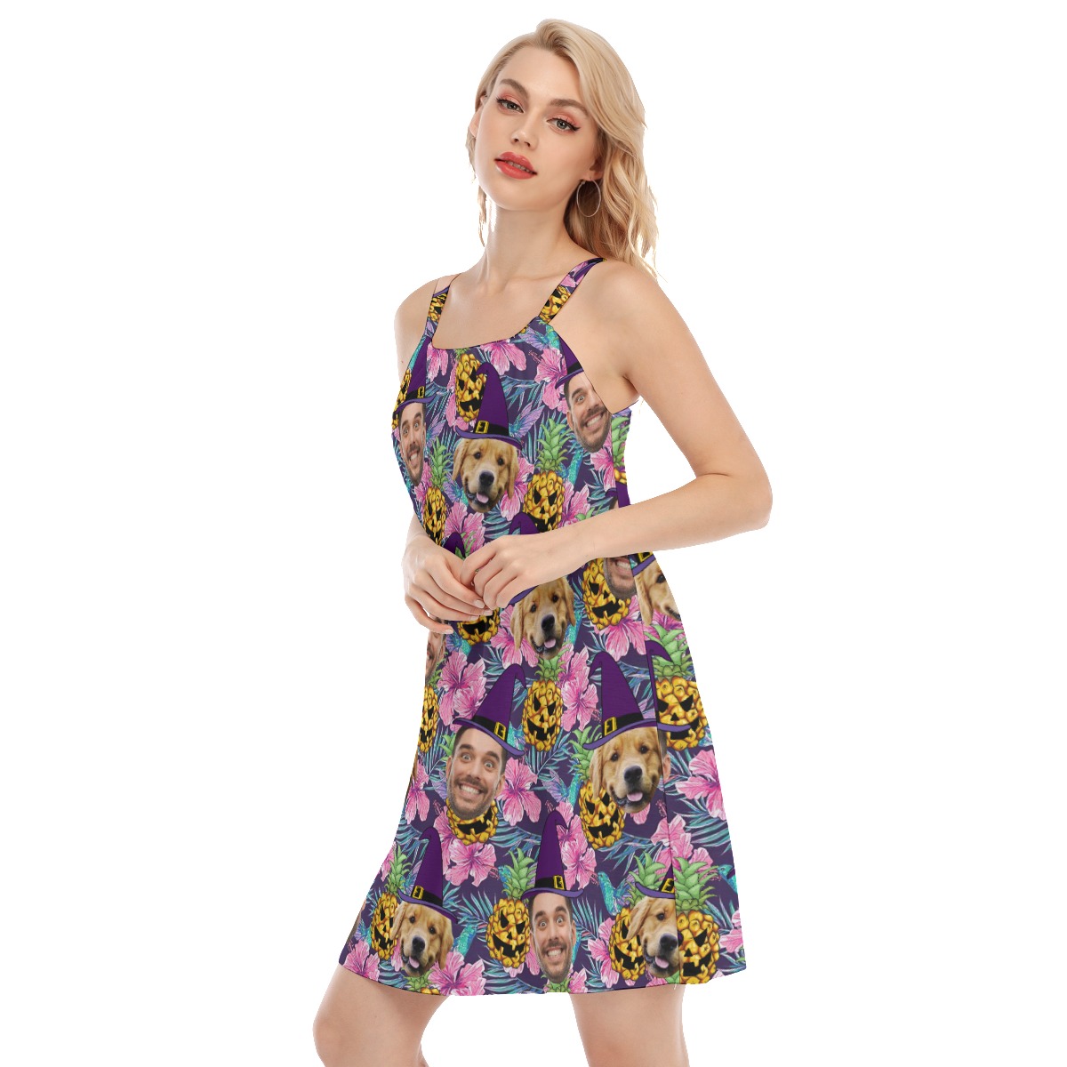 Tropical Custom Halloween Hawaiian Dress Halloween Witches Costume