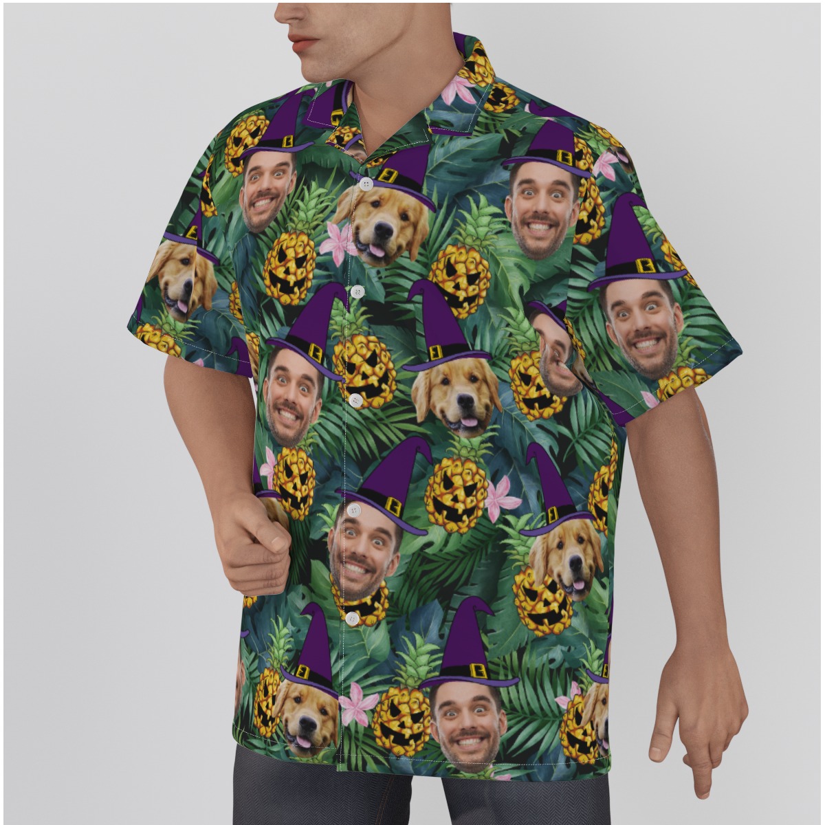 Custom Face Halloween Hawaiian Shirt For Men