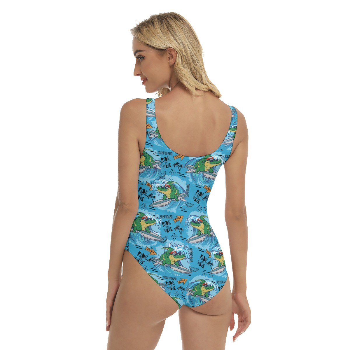Tropical Crocodiles Surfing Hawaiian Swimsuit For Women
