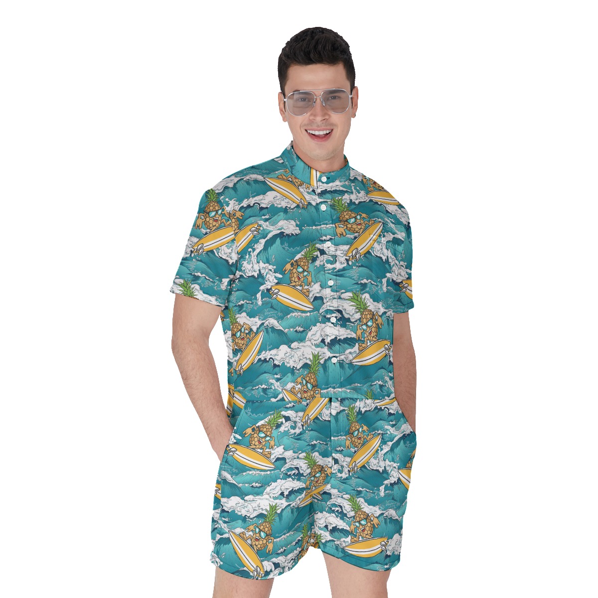Pineapple Surfing Men's Hawaiian Romper - variant image 1