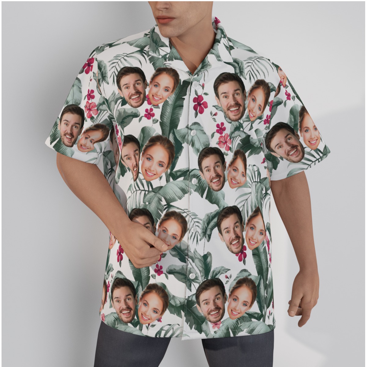 Custom 2 Faces Tropical Hawaiian Shirt - variant image 1