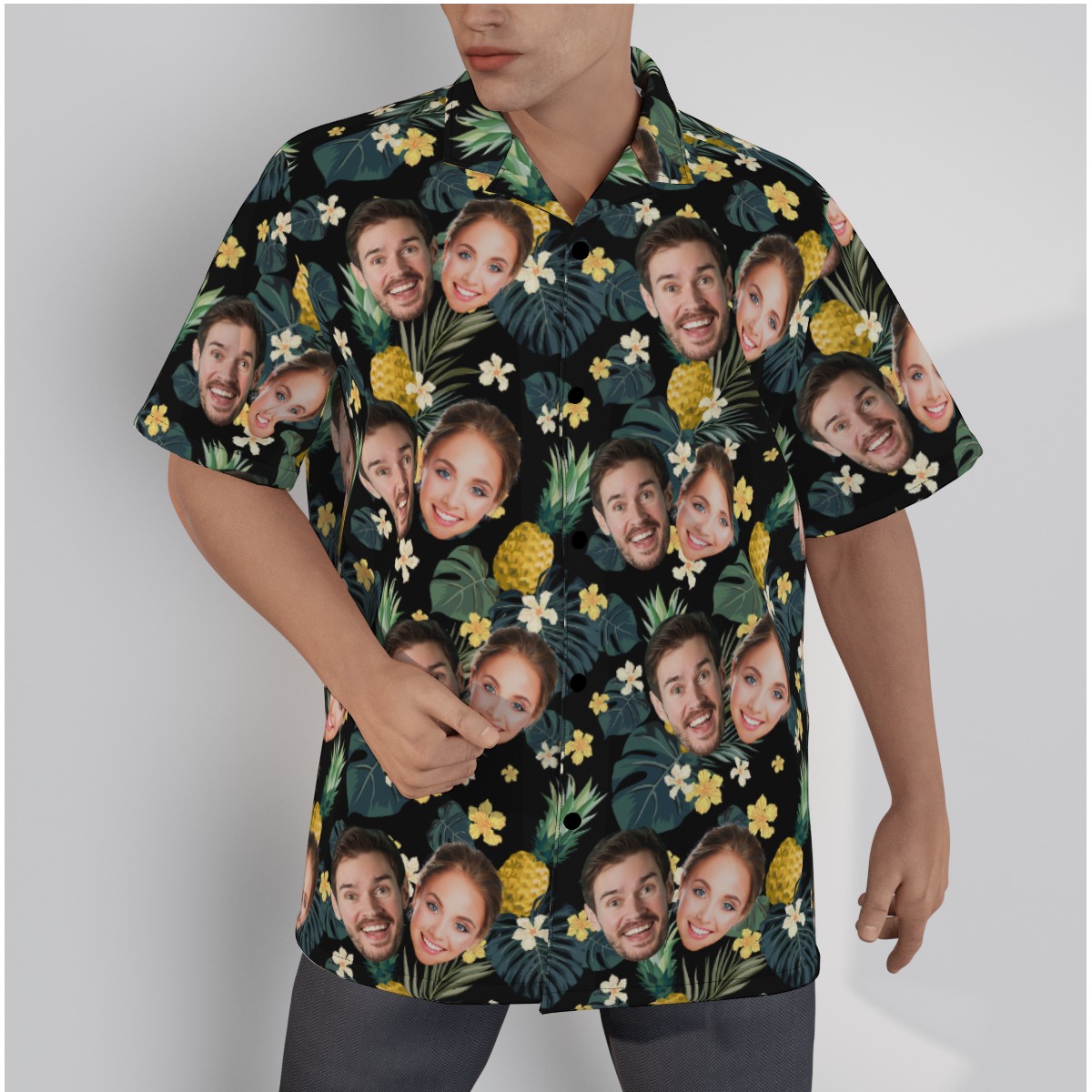 Pineapple Custom Multiple Faces Hawaiian Shirt - variant image 1