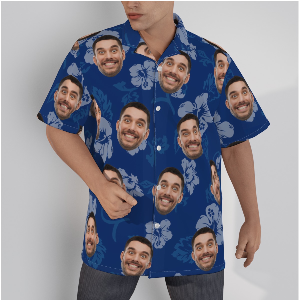 Vintage Navy Face Hawaiian Shirt - variant image 1