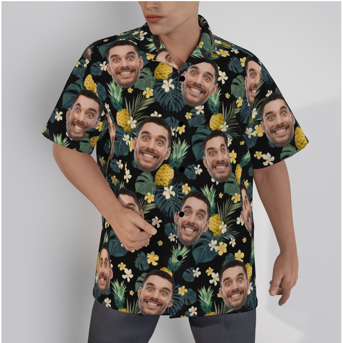 Custom Multiple Face Pineapple Tropical Shirt For Men - variant image 1