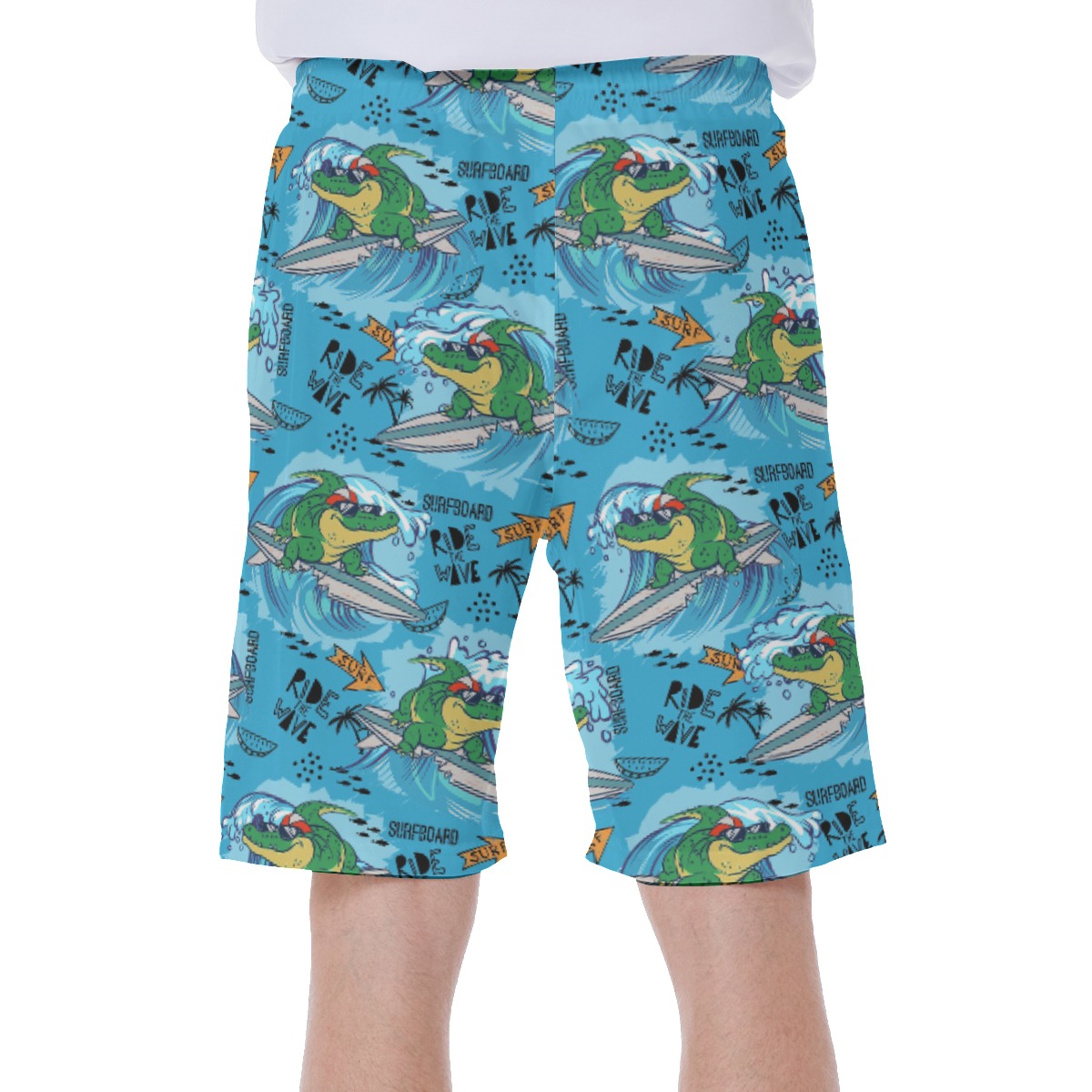 Crocodiles Surf The Wave Hawaiian Swim Trunks