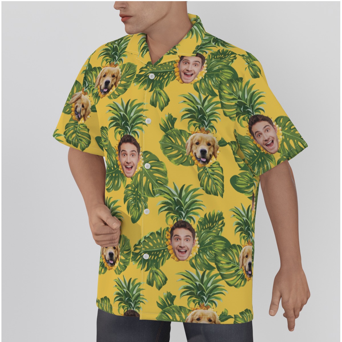 Personalized Hawaiian Shirts With Dog And Owner Face
