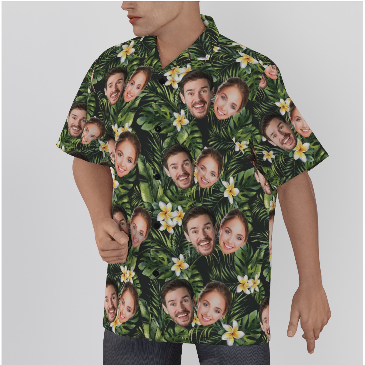 Personalize 2 Faces Tropical Shirt Matching