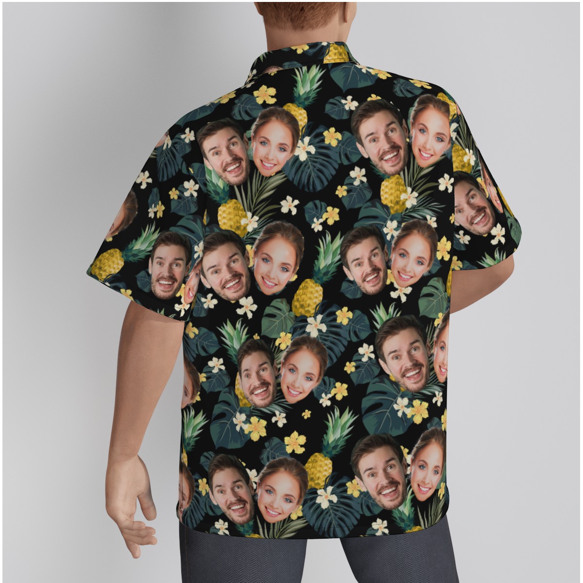 Pineapple Custom Multiple Faces Hawaiian Shirt