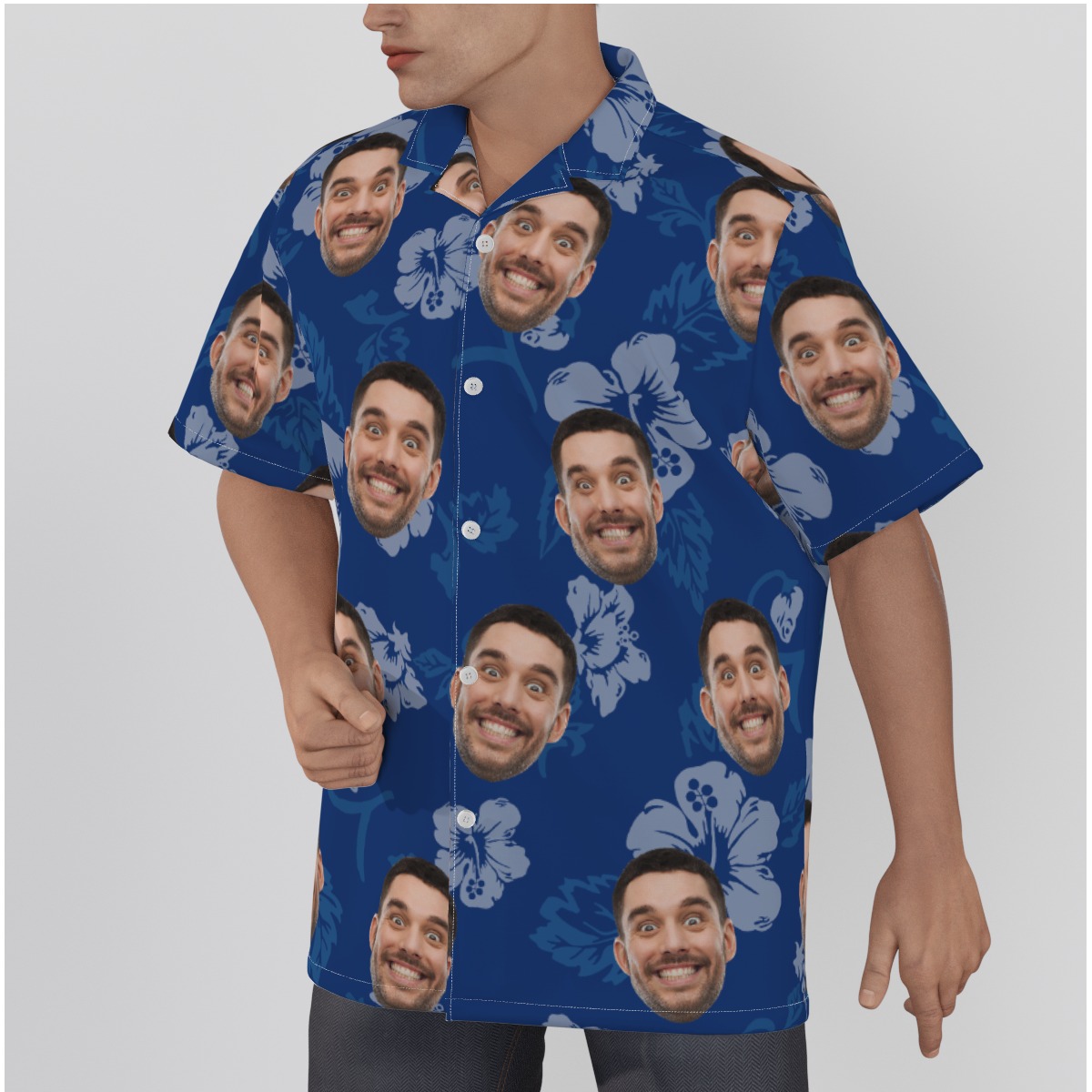 Vintage Navy Face Hawaiian Shirt