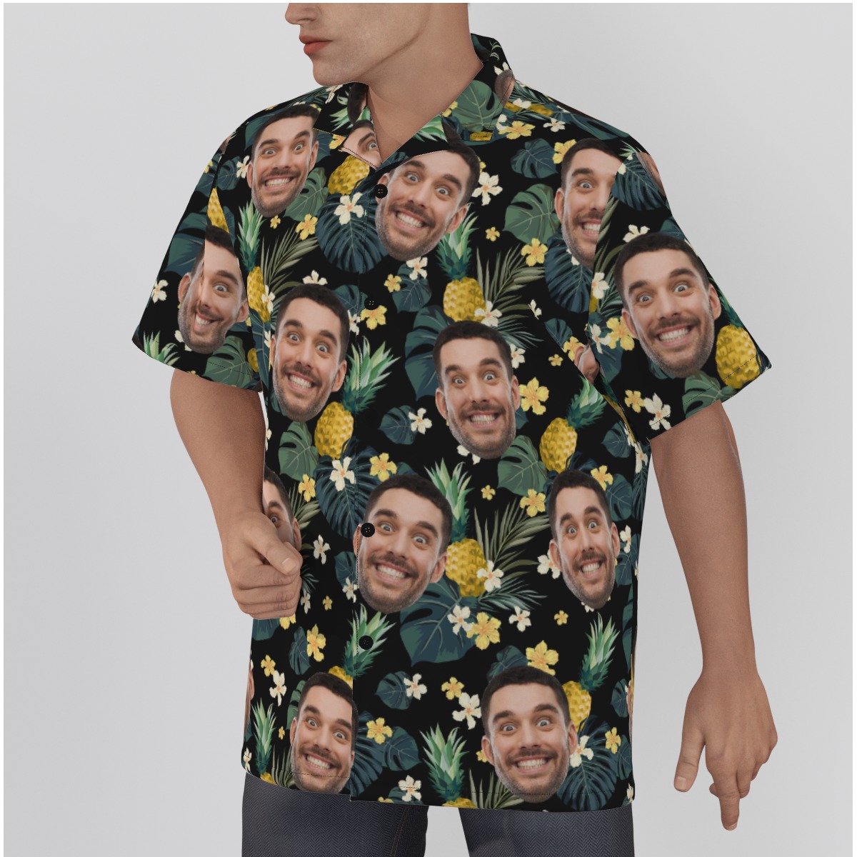 Custom Multiple Face Pineapple Tropical Shirt For Men
