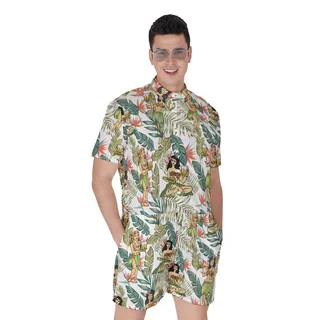 Funny Hula Girl And Beer Tropical Men's Romper