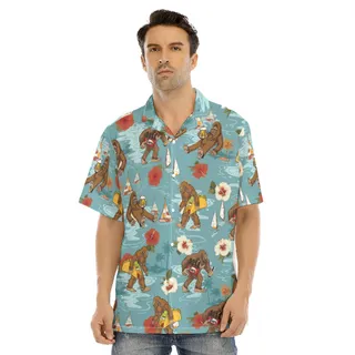 Bigfoot Beer Blue Hawaiian Shirt