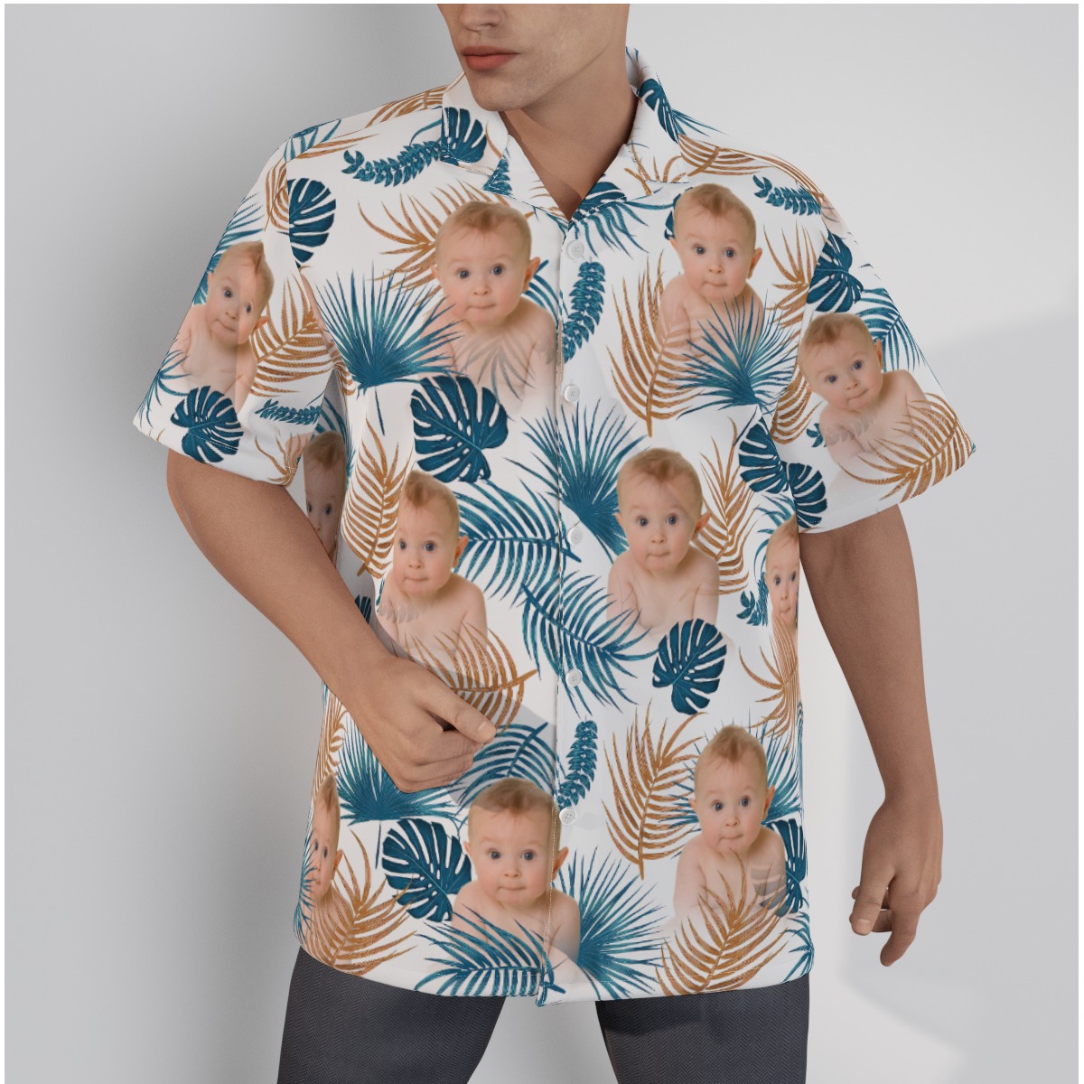 Custom Baby Face Tropical Shirt Personalized Hawaiian Shirt - variant image 1