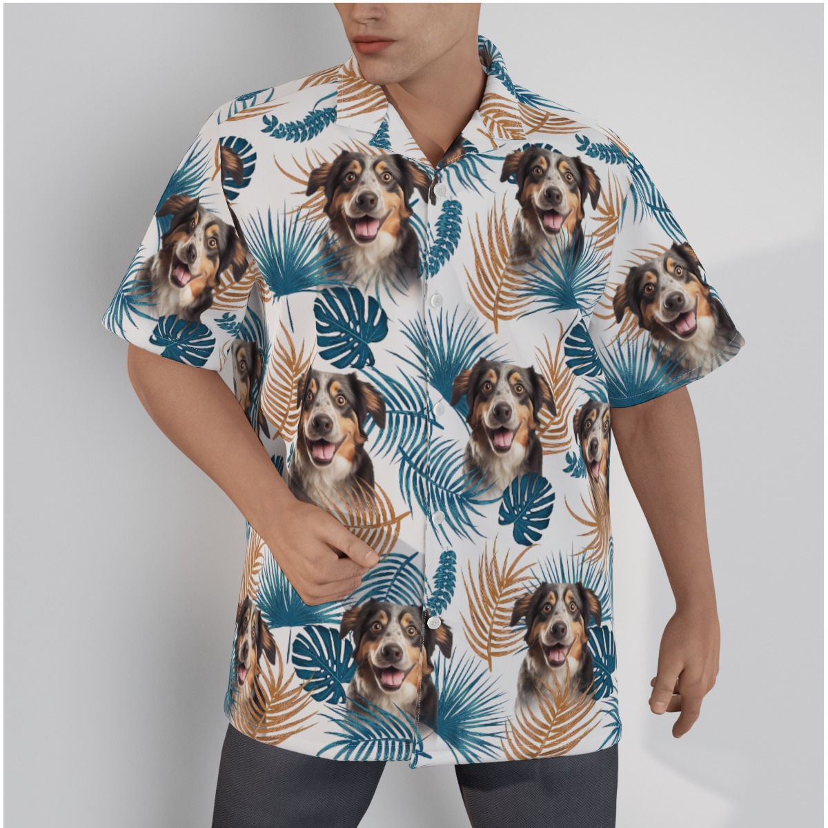 Custom Pet Face Hawaiian Shirt With Dog Cat Photos - variant image 1