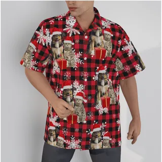 Custom Your Pet Face Hawaiian Christmas Shirt For Men