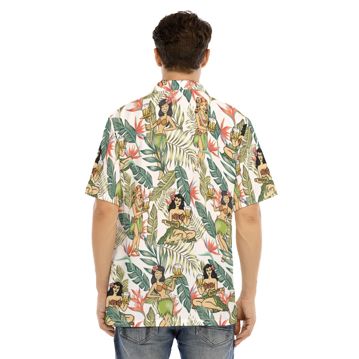 Funny Hula Girl Beer Floral Hawaiian Shirt