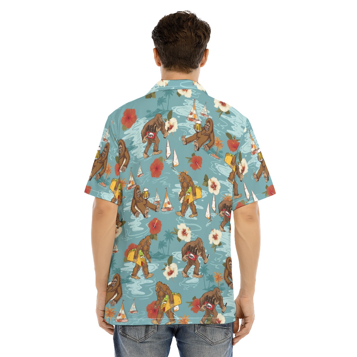 Bigfoot Beer Blue Hawaiian Shirt
