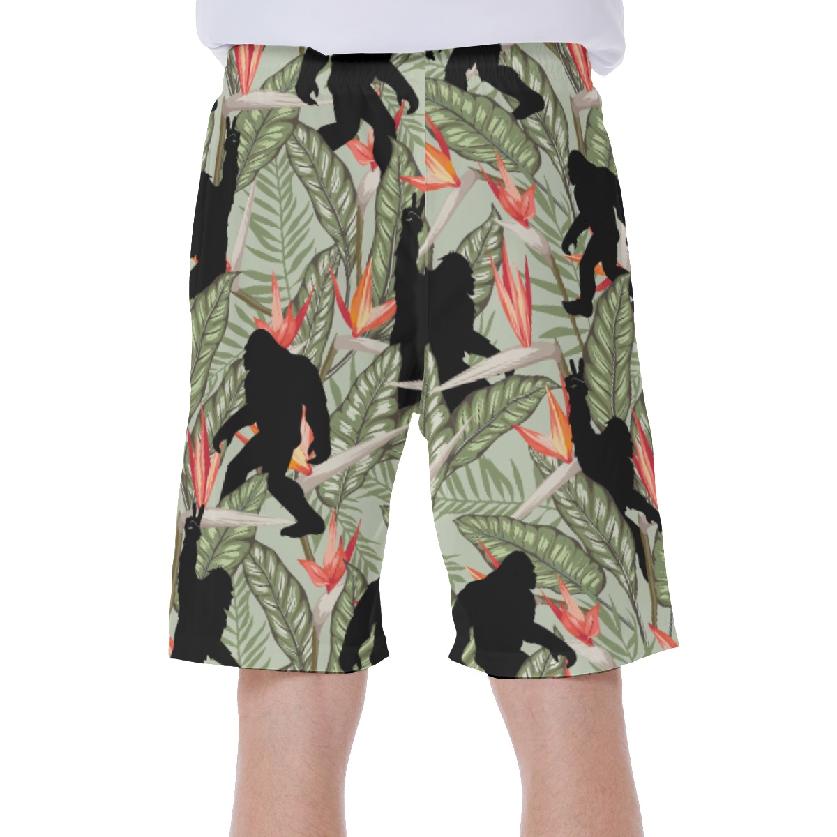 Funny Bigfoot Tropical Hawaiian Swim Trunks