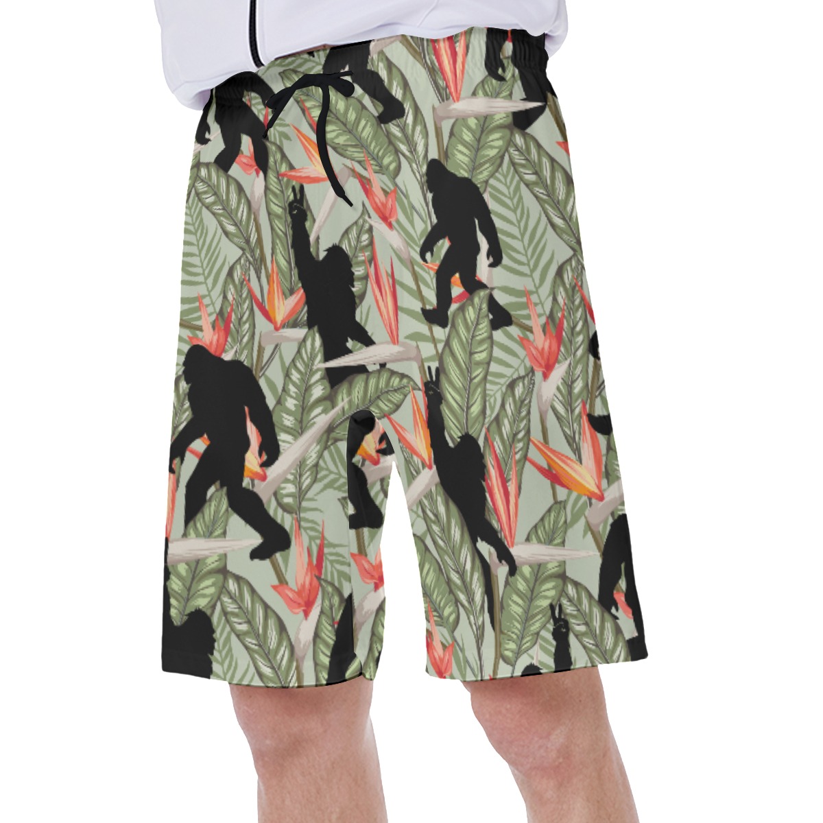 Funny Bigfoot Tropical Hawaiian Swim Trunks