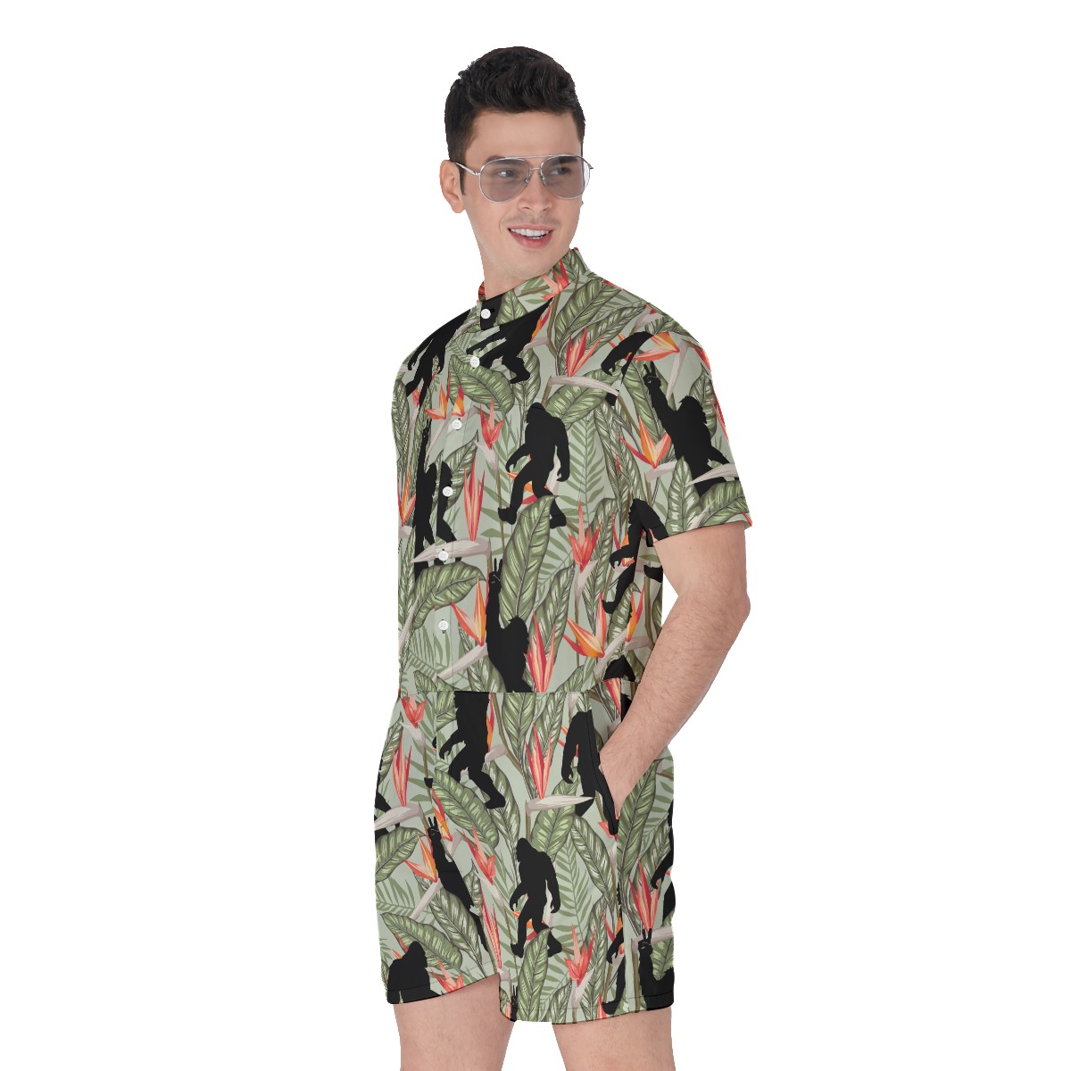 Tropical Bigfoot Men's Hawaiian Romper