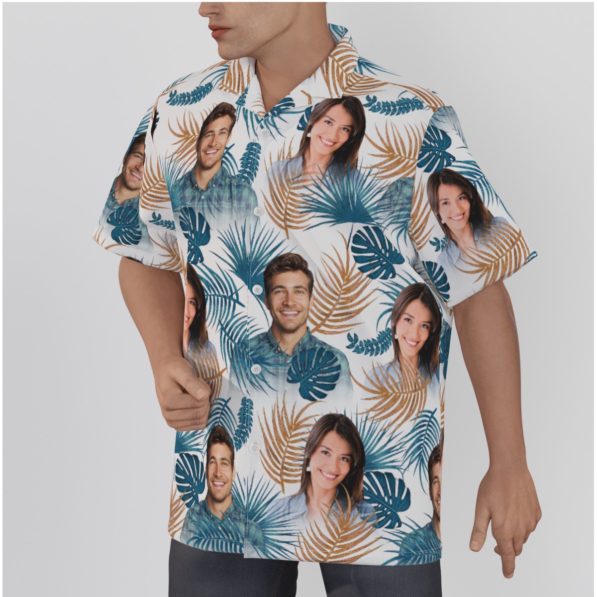Cool Custom Hawaiian Shirt with Multiple Faces