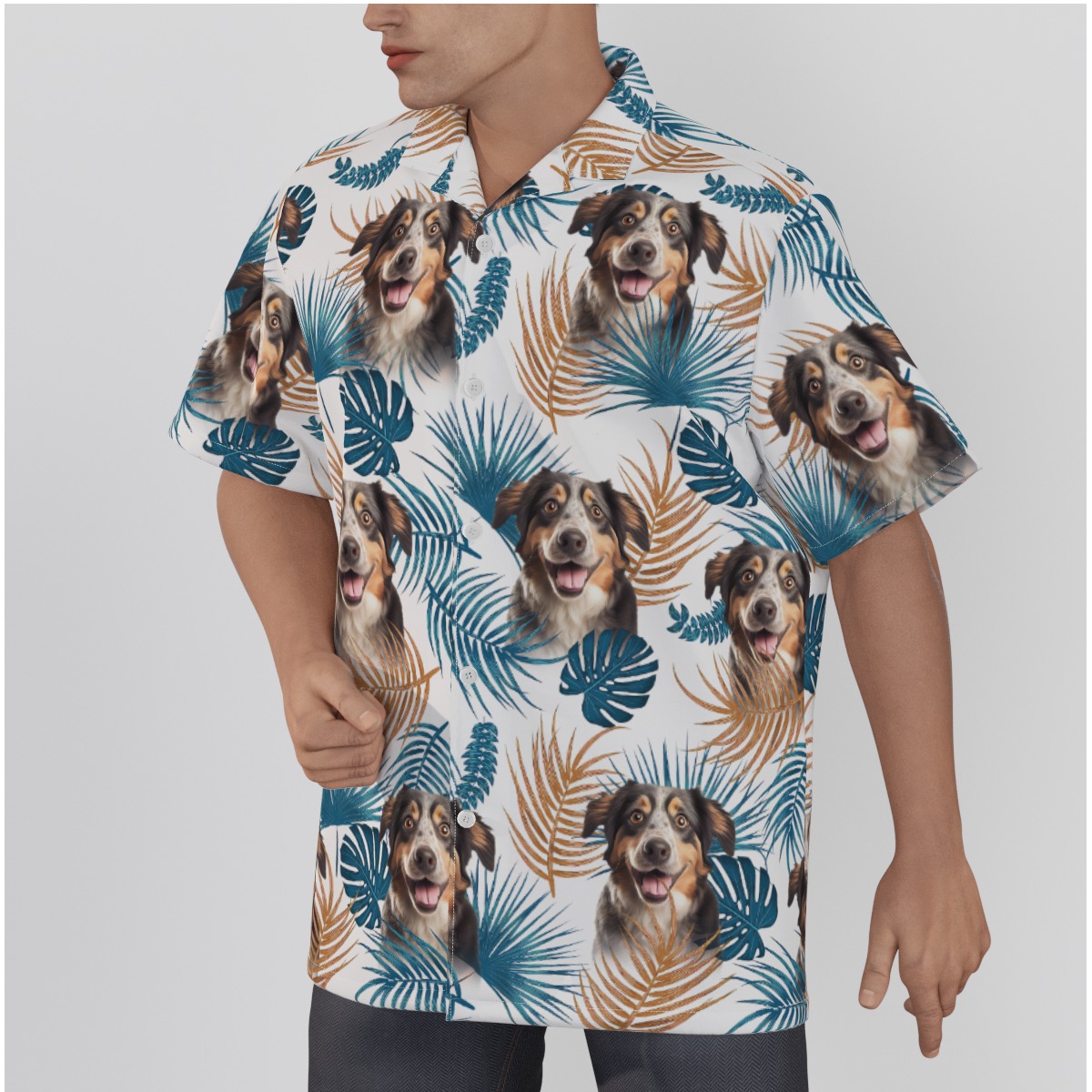 Custom Pet Face Hawaiian Shirt With Dog Cat Photos