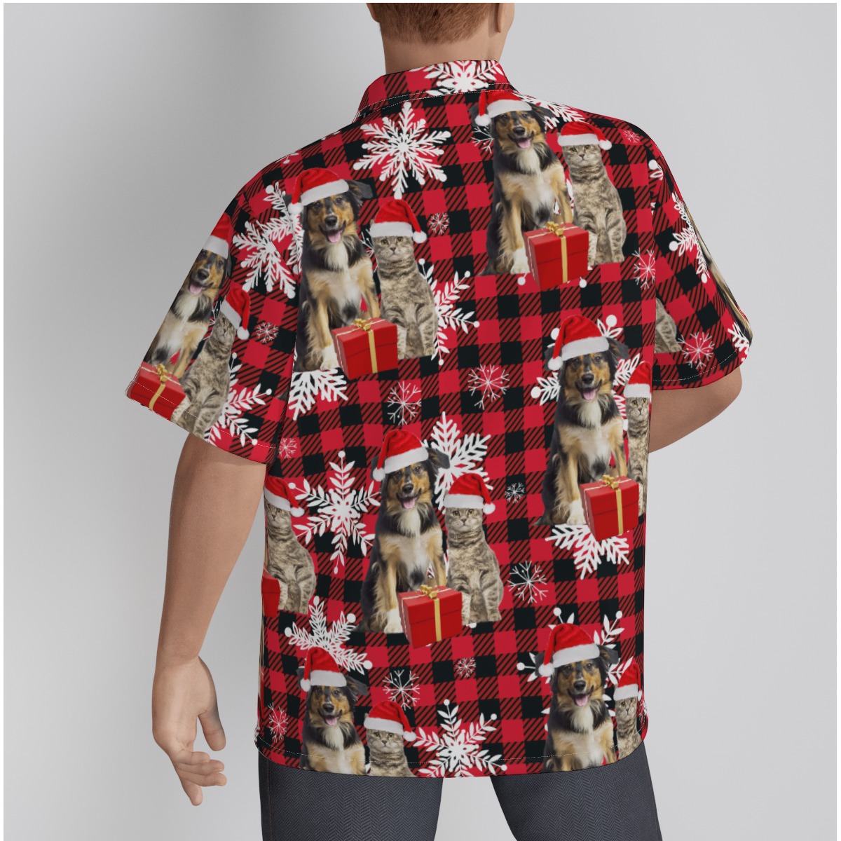 Custom Your Pet Face Hawaiian Christmas Shirt For Men
