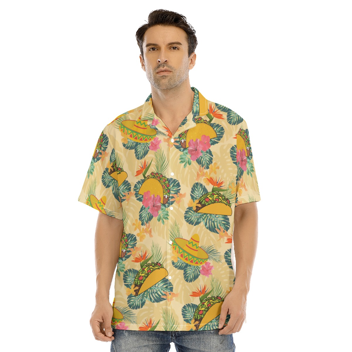 Hibiscus Taco Yellow Hawaiian Shirt - variant image 1